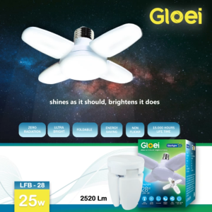 Lampu Bohlam Lipat Mini Model Kipas 28 Watt Lampu Murah / Mini Fan Blade LED Bulb 28W E27 Lampu Hias 4 Baling Untuk Ruang Tamu Kamar Tidur Garasi