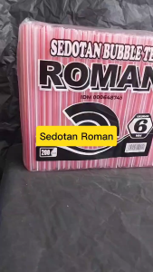 Sedotan Bubble tea Boba ROMAN 6mm8mm12mm isi 200gram / sedotan minuman ice juice jus tebal