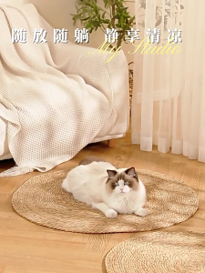 Bigger Cat Dandelion Mat Wearresistant and Scratchresistant Cat Litter circular cattail hand woven floor mat cat matliving room floor mat cat tree mat