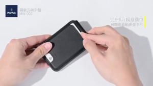 WIWU Mag Wallet Pro MW003 - Ví Da Cao Cấp Đựng Thẻ Nam Châm Hút Từ Tính Giá Đỡ Điện Thoại Gập Gọn Gắn Lưng Cho Iphone