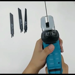 HUMI เลื่อยชักใบไร้สาย สำหรับตัดไม้ โลหะ ท่อพีวีซี เลื่อยชักไร้สาย มอเตอร์ BL ใบมีด4ชิ้น ใบเลื่อยเหล็กความเร็วสูง เลื่อยชักไฟฟ้า เลื่อยชักไร้สาย เลื่อยไฟฟ้าแบตครบชุด เลื่อยไฟฟ้า Cordless Reciprocating Saw ใช้ได้กับแบตเตอรี่ Makita