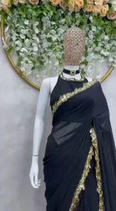 [PRE-ORDER] Faux Georgette Saree with Thread & Sequence ~ Delivery Lead Time : 10 days