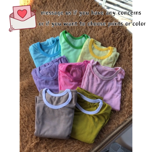 Plain T-Shirt Pajamas for Kids: Cotton Fabric & Colorful Options (1-8 Years Old)