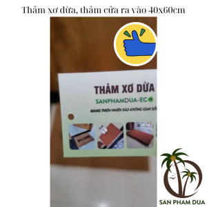Thảm lau chân thảm lót sàn sợi xơ dừa tự nhiên kích thước 40x60cm in WELCOME có đế chống trượt