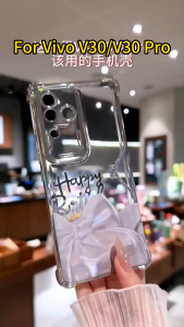 เคส Vivo V40 V30 V29 V27 V23 5G เคส Vivo V40 V30 V27 Pro เคส Vivo Y36 5G โปรโบว์สี่มุมแบบหนาถุงลมป้องกันการตกเคสโทรศัพท์มือถือ