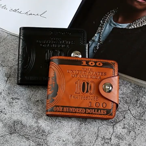【HOT】Men Wallet Vintage PU Leather Dollar Pattern Designer Mens Wallets Casual Credit Card Holder Purse Wallet For Male Photo Card Holder Fashion Large Capacity Wallet Purse Bag Dompet Lelaki男款钱包