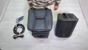 Simpel รุ่น SPK8 กระเป๋าลำโพง EV Everse8 วัสดุหนังพีวีซี สีดำ ขนาด 29x29x40 ซม.