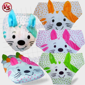 6Pcs Celana dalam Anak Perempuan GOLDEN NICK Model Kuping/CD Anak Cewek Karakter Wajah Telinga