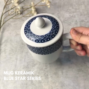 Piring Mangkok Keramik Blue Star Series Isi 1