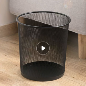 High quality stainless round trash bin metal trash can for room metal garbage bin wastebasket simple human trash can for office garbage container rubbish bin for bathroom aesthetic trash bin basurahan dirty clothes laundry basket umbrella rack standBINLU