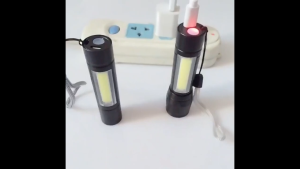 Ready Stock: Portable LED Flashlight / USB Rechargeable Zoomable / Lantern COB Torch Light / Camping