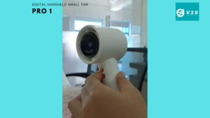 V2S N68 Mini Fan Rechargeable Handheld Fan With Lanyard 100 Level Adjustment Visual Wind Speed Power