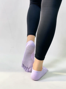 Crystal Cross Straps Yoga Pilates Anti Slip Toes Socks