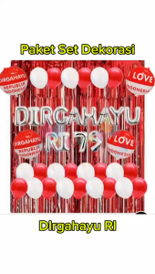 Paket Dekorasi HUT RI Agustusan Banner Dirgahayu RI merah putih