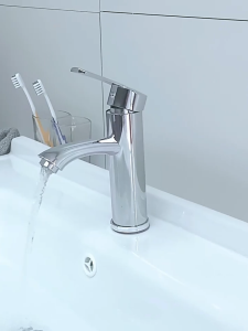 Vòi rửa mặt lavabo đồng thau Nóng Lạnh - tặng kèm 2 dây cấp