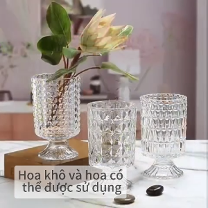 Bình hoa thuỷ tinh dạng ly lớn lọ hoa thuỷ tinh đẹp cao cấp-HAUSE
