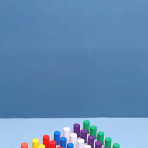 Wooden Educational Pegs Cylinder Socket Blocks Board Educational Counting For Sorting And Counting