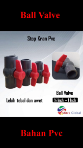 Ballvalve PVC 1/2" Inch / Ball Valve Stop Kran Plastik / Stop Kran Ball Valve Pipa Pvc Tebal
