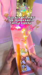 EKSLUSIFF! BOX MAWAR PINK LED BERKILAU DENGAN BOX MEWAH DAN PAPERBAG
