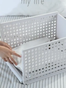 Plastic Foldable Storage Crate Multi Purpose Storage Box Organiser Plastic Stackable Sorting Storage Basket Wardrobe Storage Organizer