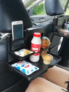 Portable Car Dining Table Folding Food Cup Tray Car Interior Storage Shelf Back Seat Cup Holde Multi-function Car Auto Parts