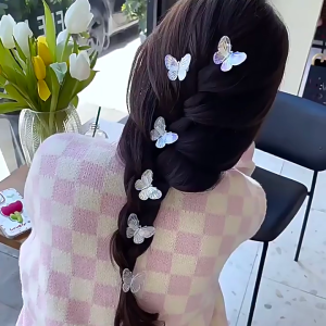 SK-C1136 Jepit Rambut Kupu Kupu Mini 3D Transparan Korean Style / Jepitan Hologram Butterfly Clip
