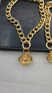 Cat bell Pendant Dog Accessories Neck Wear Adjustable Chain Pet Dog Collar Gold Plating Birthday Party Jewery Collars for Cat Pet Necklace Thick Gold Chain Plated Plastic Adjustable Dog Collar For Medium Large Dogs Bulldog Training Pets Accessories