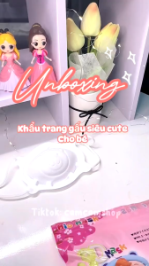 Combo 3 chiếc khẩu trang Gấu Unimask cho bé 0-2 tuổi 1 túi có 3 chiếc siêu xinh