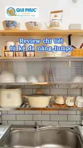 Tủ Kệ Inox Đa Năng Jumbo - Chính Hãng Qui Phúc - Inox Không Gỉ Sét Có Ngăn Xếp Chén Dĩa Nhà Bếp