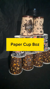 [ISI 50 PCS] Paper Cup 8 Oz Motif Random / Gelas Kertas Papercup Kraft 8Oz Tahan Panas Kopi Teh