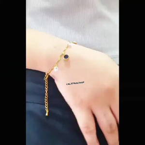 Gelang Rantai Titanium Fashion Bulat Permata