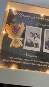 gift ultah custom plus bingkai 3D 20x20 cm | hadiah anniversary | kado ulang tahun cowo cewek