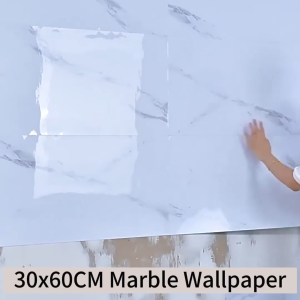 30x60cm Marble Wallpaper For Kitchen Backsplash Countertop Decoration Sticker Bathroom Wall Tile Onyeka