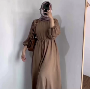 Danira Dress Gamis Bahan Crincle Airflow Size S M L XL XXL Gamis Viral Terbaru 2024