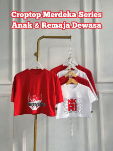 Croptop Lengan Pendek Anak Remaja Dewasa Merah Putih Edisi Kemerdekaan