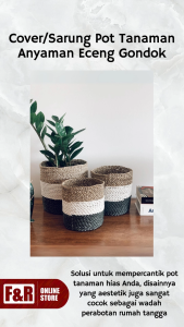 Tempat Penyimpanan Serbaguna Pot Tanaman Bunga Keranjang Multifungsi Organizer Storage Alat Tulis Remote Bahan Eceng Gondok 3 Warna Home Dekor