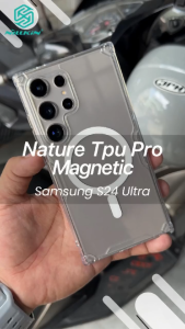 Ốp Lưng Kính Trong Suốt NILLKIN Nature Pro TPU Magnetic Chống Sốc Hỗ Trợ Sạc Không Dây Cho Samsung S24 Ultra/ Plus