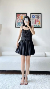 Áo 2 Dây Croptop Đính Ba Nơ FILILO Vải Lụa Hana Top Thiết Kế Chuẩn Form Cao Cấp