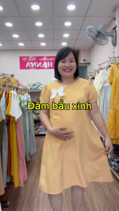 [HANNA  size 40-80kg] Đầm bầu công sở dễ thương big size có size 80kg chất vải cao cấp thấm mồ hôi tốt mùa hè dáng dài qua gối vòng ngực rộng rãi thoải mái
