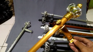 Breket Besi Batang Tiang Gorden Garis & Ulir Single Full Set Pintu & Kamar Jendela Princess