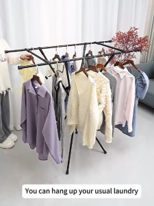 Home Drying Rack | Balcony Installation Drying Rack | Floor Folding Hanging Rack | Indoor Simple Ampaian Baju