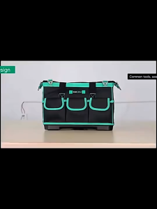 TEEMO Electrician Tools Bag with Reflective Strip Oxford Cloth Wear-resistant Multi Pocket Waterproof Storage Hand Bag- Fulfilled by TEEMO SHOP