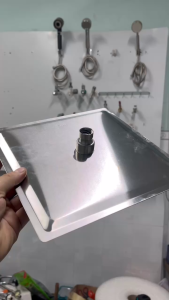 Bát Sen Cây Visenta Hoa Sen Tắm Đứng Vuông 25x25cm Inox 304 Mạ Bóng Hàng Dày Sử Dụng Ren 21