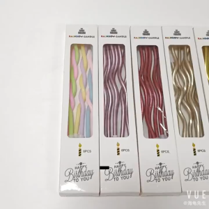 🕯️6pcs/Set🕯️17cm Curve Spiral Shape Candle Metallic Rainbow Candle Birthday Candle Cake Topper Lilin Api Hari Jadi曲线生日蜡