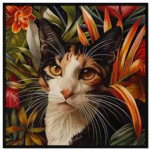 Tranh phong thủy mèo hoa đẹp tranh treo tường dán tường trang trí phòng khách phòng ngủCGI-667