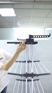 COOGER Rak Jemuran Baju 4 Tingkat Bahan Stainless Steel Anti Karat Kuat Dan Kokoh Rak Jemuran 4 Susun Dengan Roda