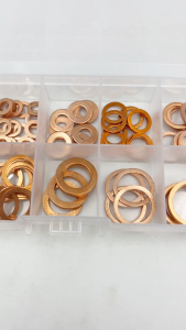 ORing Copper Flat Plat washer Plate Seal Sel Gasket Nut Baut Tembaga Kuningan 200 pcs Solid 1 Set Assortment Kit Set M5 M6 M8 M10 M12 M14