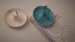 Tray Aksesoris Jewelry Tempat Perhiasan Accessories Ceramic Baki Hiasan /Nampan Penyimpanan Perhiasan Burung Merak