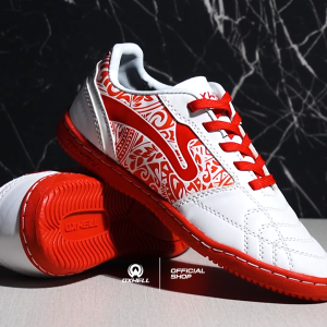 Oxwell Monoculus - Sepatu Futsal Anak Laki laki Junior Brand Lokal Berkualitas Putih Merah
