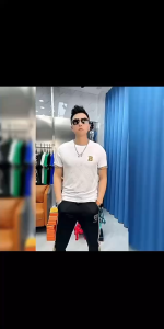 Mens Short-sleeved T-shirt: Ice Silk High-end Thin Ice Silk Half-sleeve Shirt